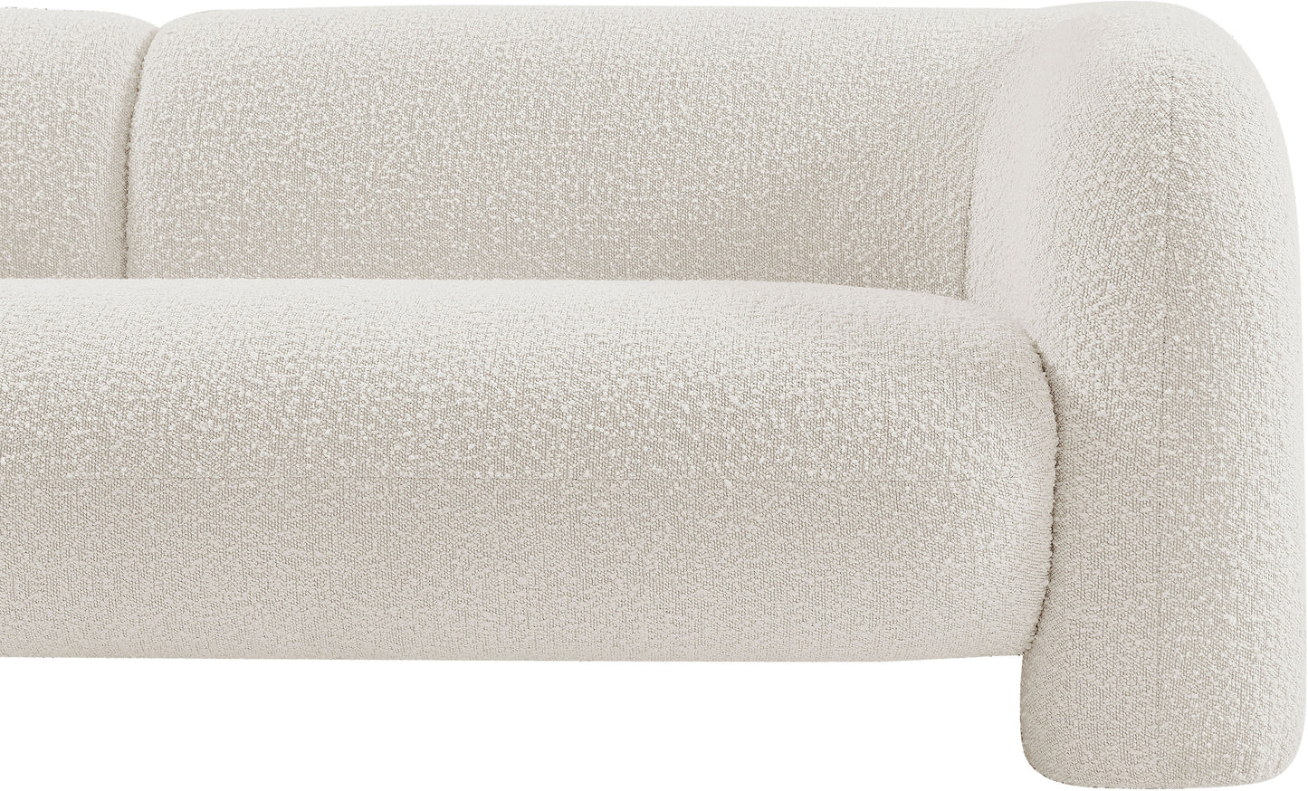 milo cream boucle fabric loveseat l