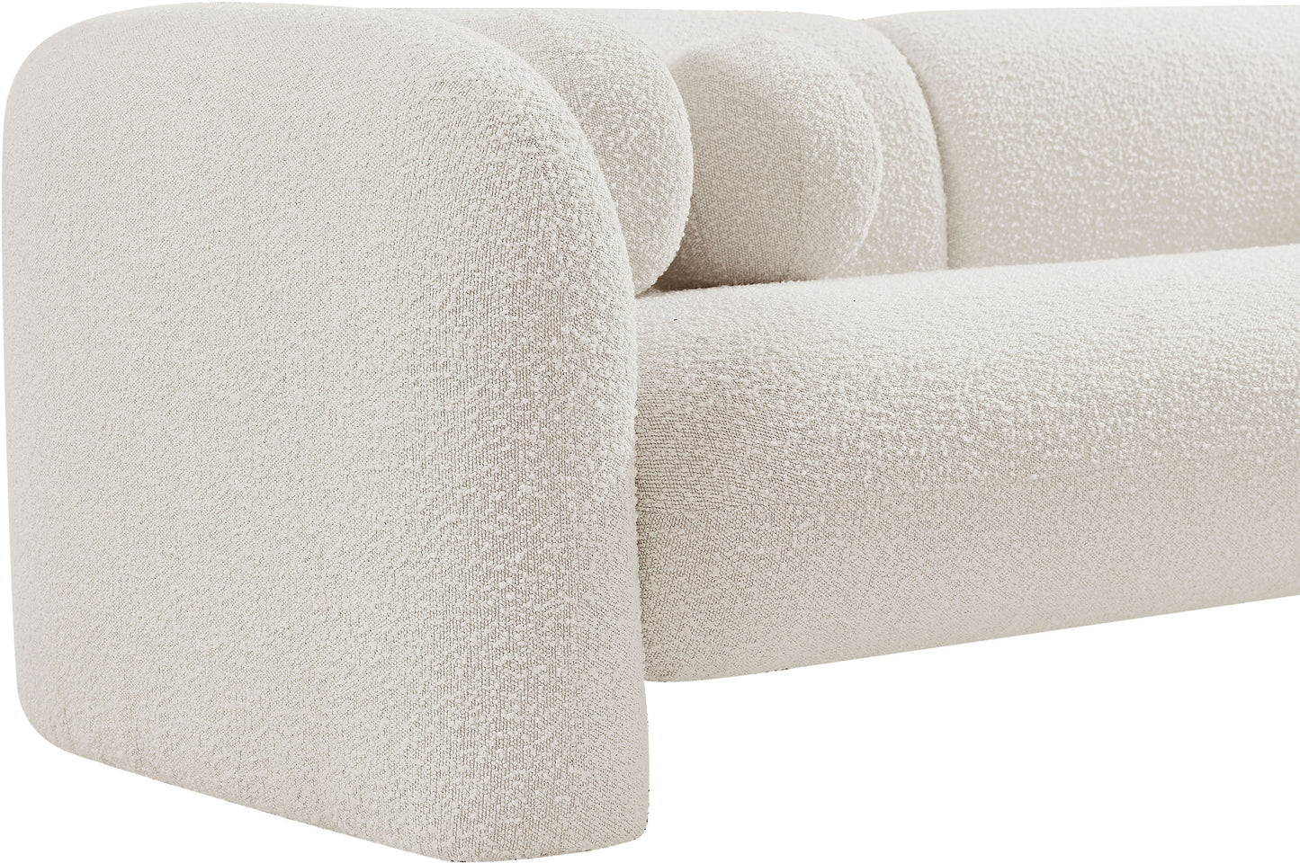 milo cream boucle fabric loveseat l