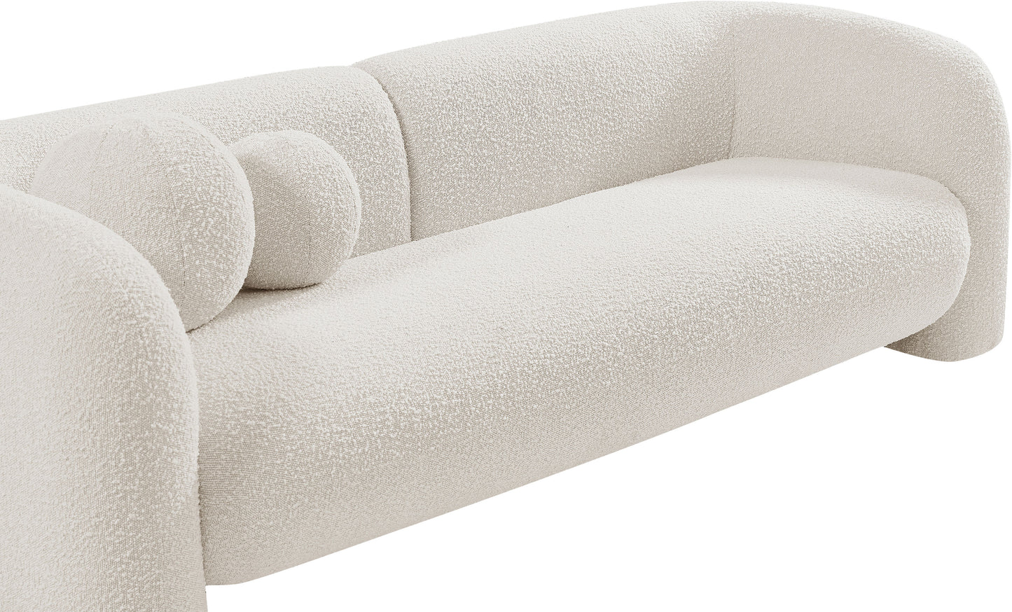 milo cream boucle fabric loveseat l