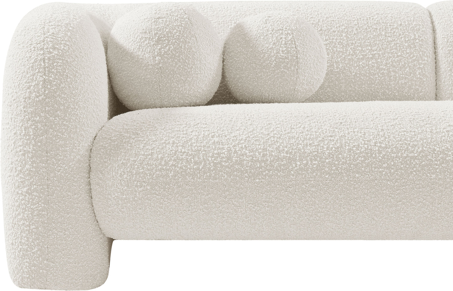 milo cream boucle fabric loveseat l