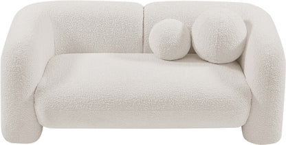 Milo Cream Boucle Fabric Loveseat L