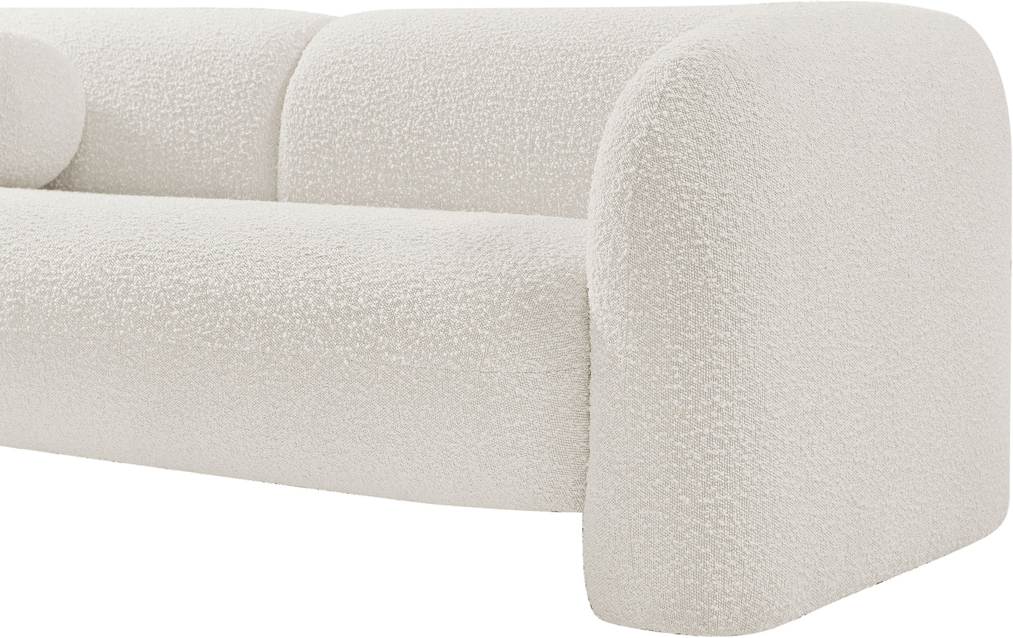 milo cream boucle fabric loveseat l