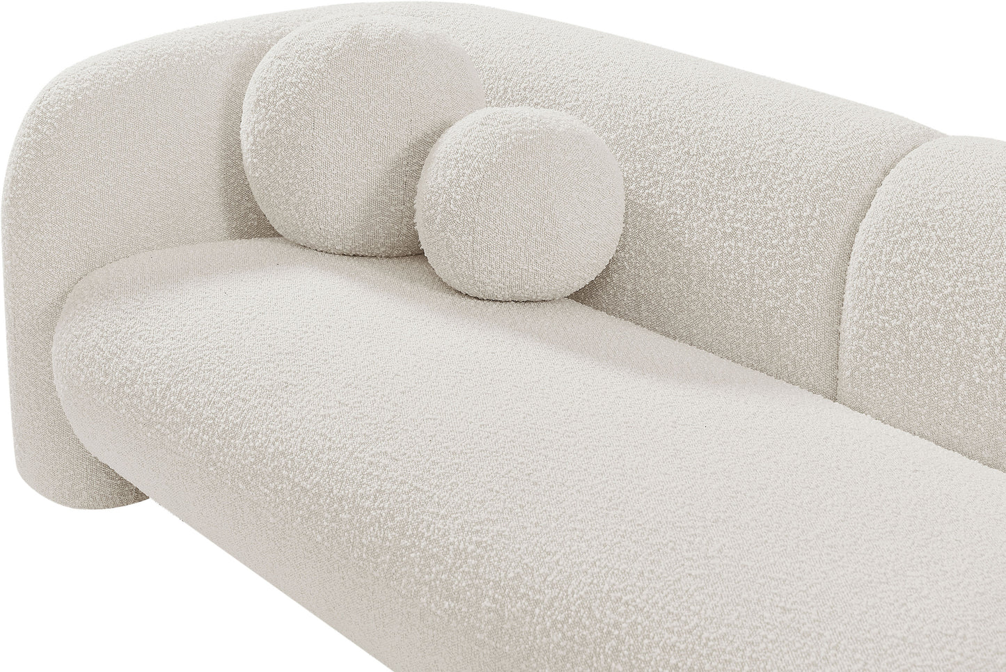 milo cream boucle fabric loveseat l