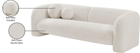 Veda 89" Boucle Fabric Upholstered Sofa, 1 Piece
