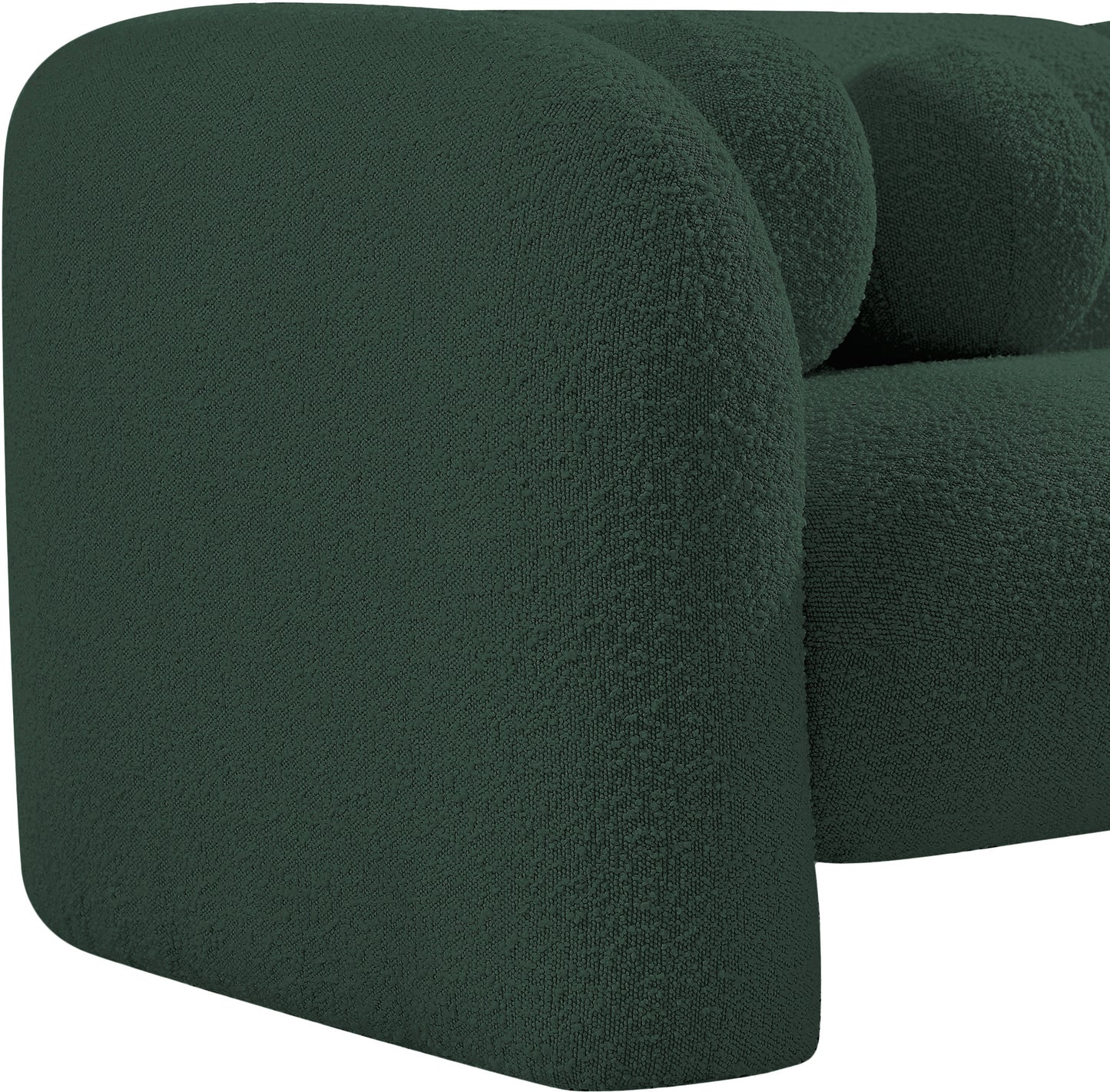 milo green boucle fabric chair c