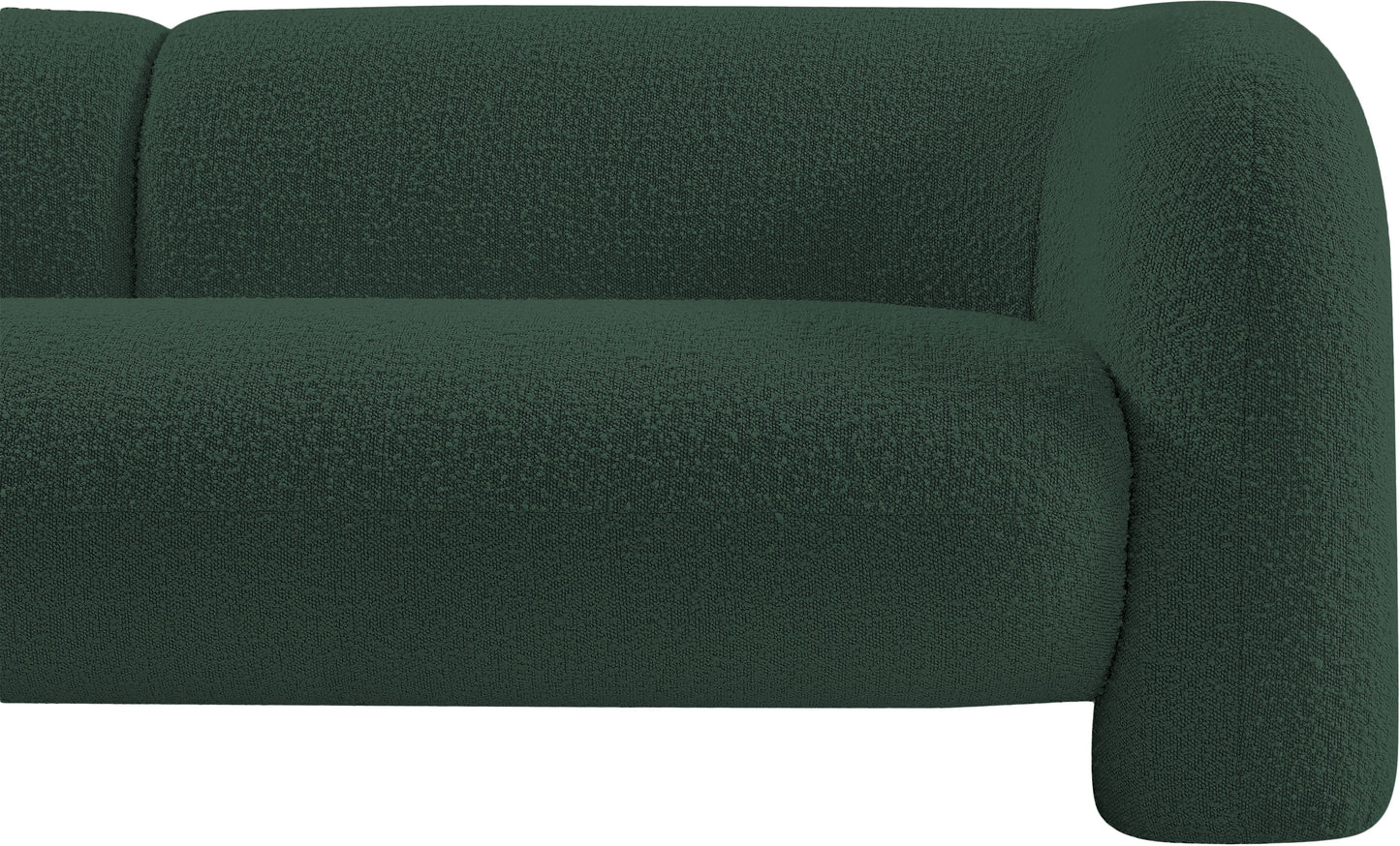 milo green boucle fabric loveseat l