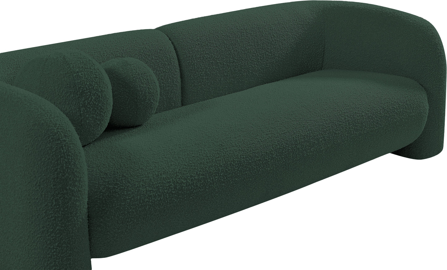 milo green boucle fabric loveseat l