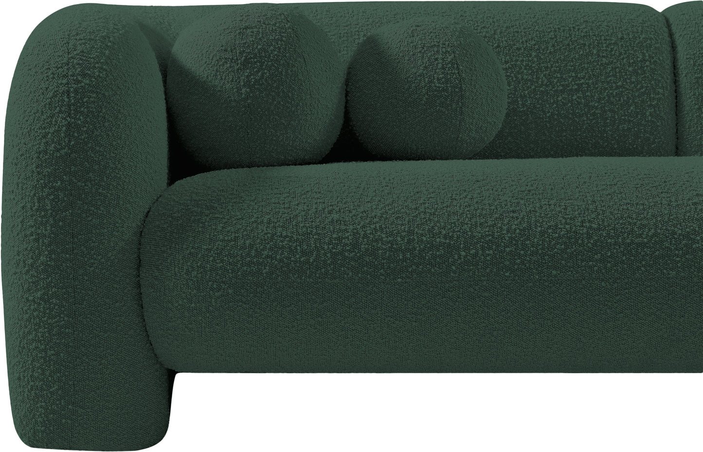 milo green boucle fabric loveseat l