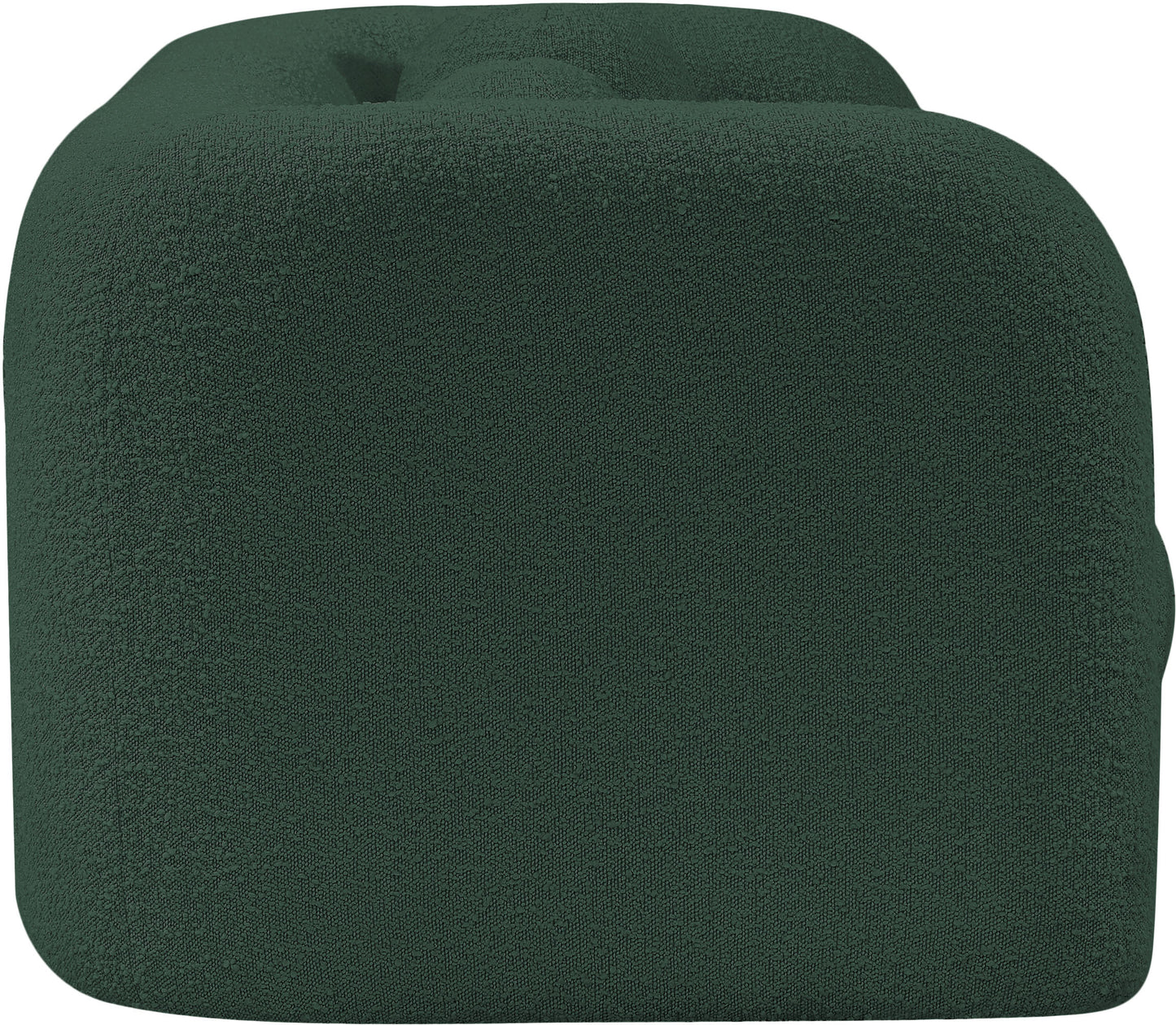 milo green boucle fabric loveseat l