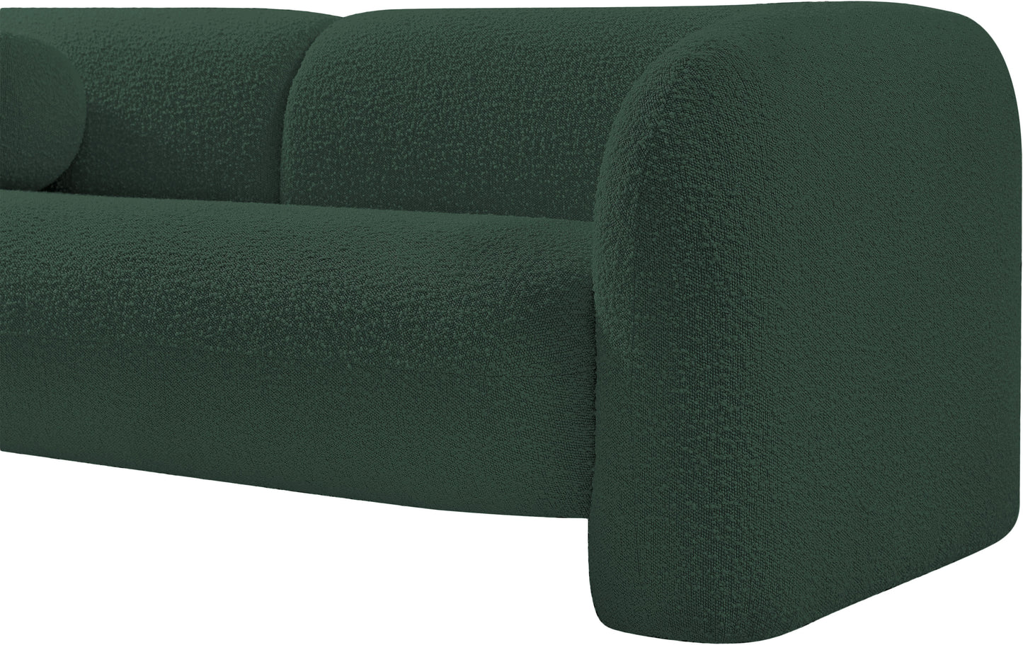 milo green boucle fabric loveseat l