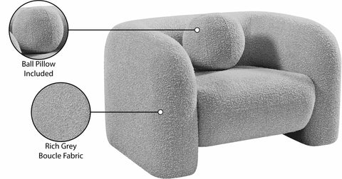 Veda Boucle Fabric Upholstered Chair, 1 Piece