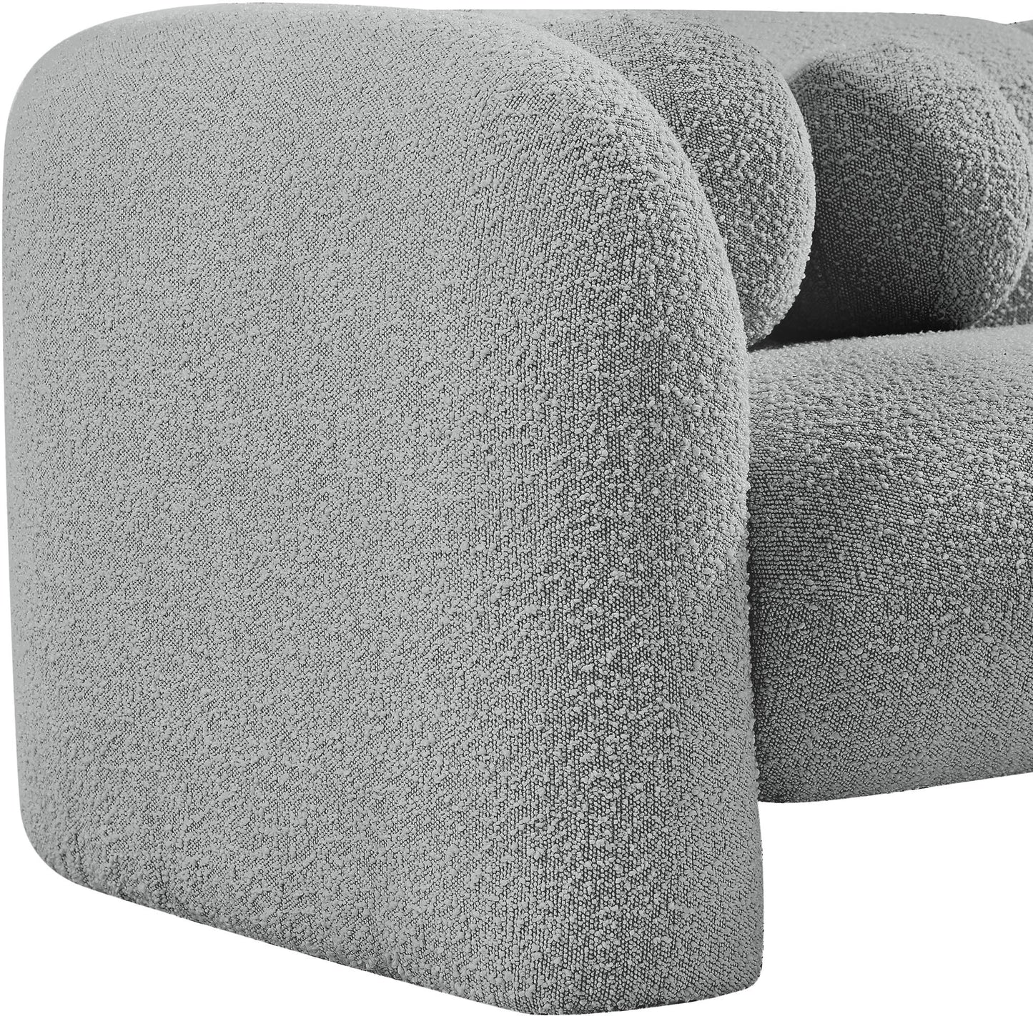 milo grey boucle fabric chair c