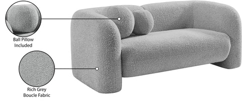 Veda 66" Boucle Fabric Upholstered Loveseat, 1 Piece