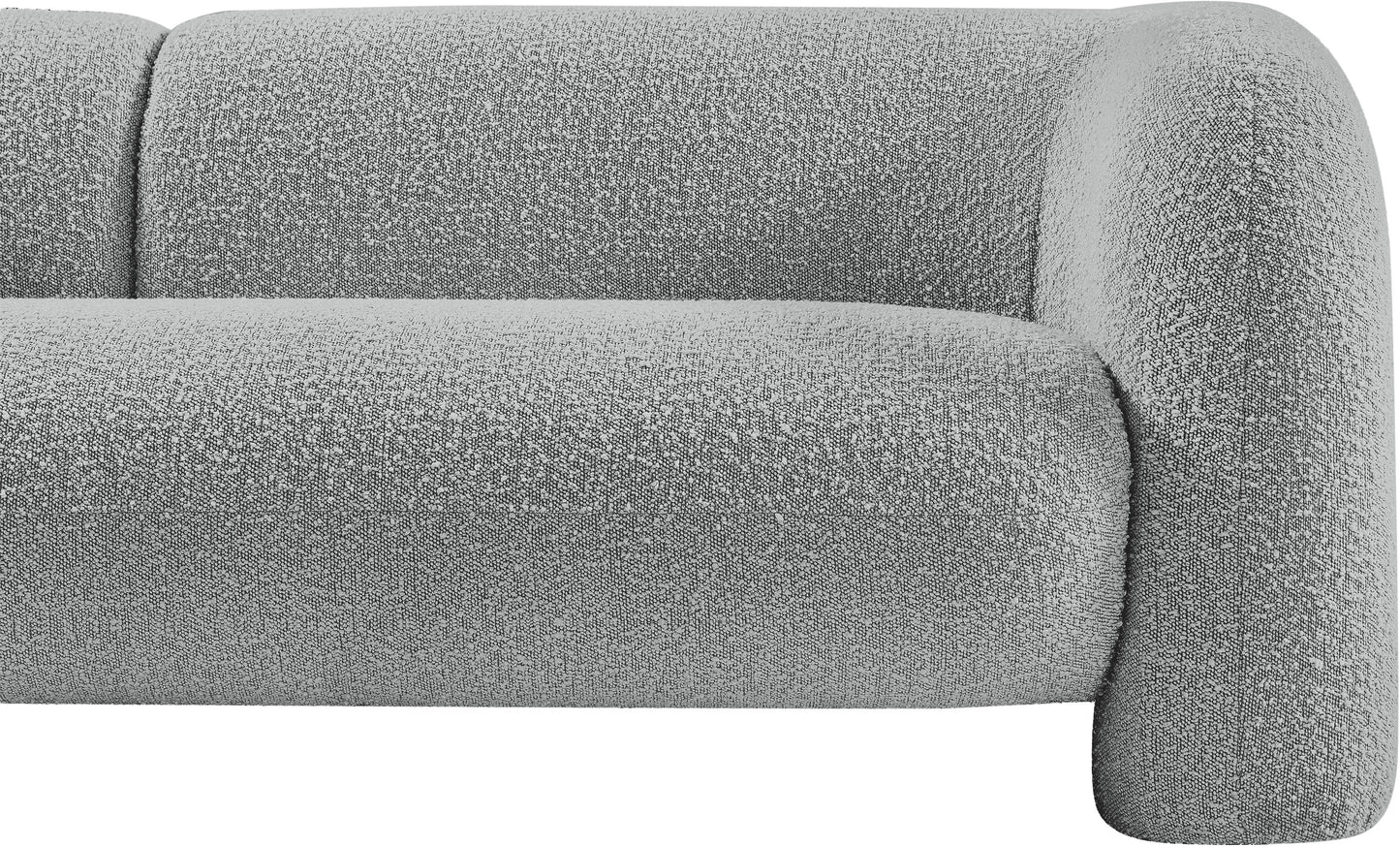 milo grey boucle fabric loveseat l