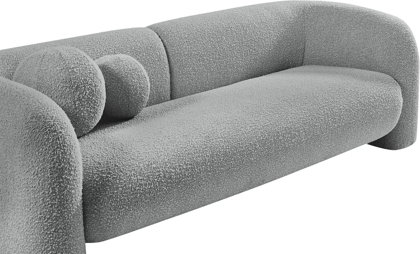 milo grey boucle fabric loveseat l