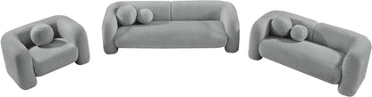 Milo Grey Boucle Fabric Loveseat L