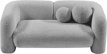 Milo Grey Boucle Fabric Loveseat L