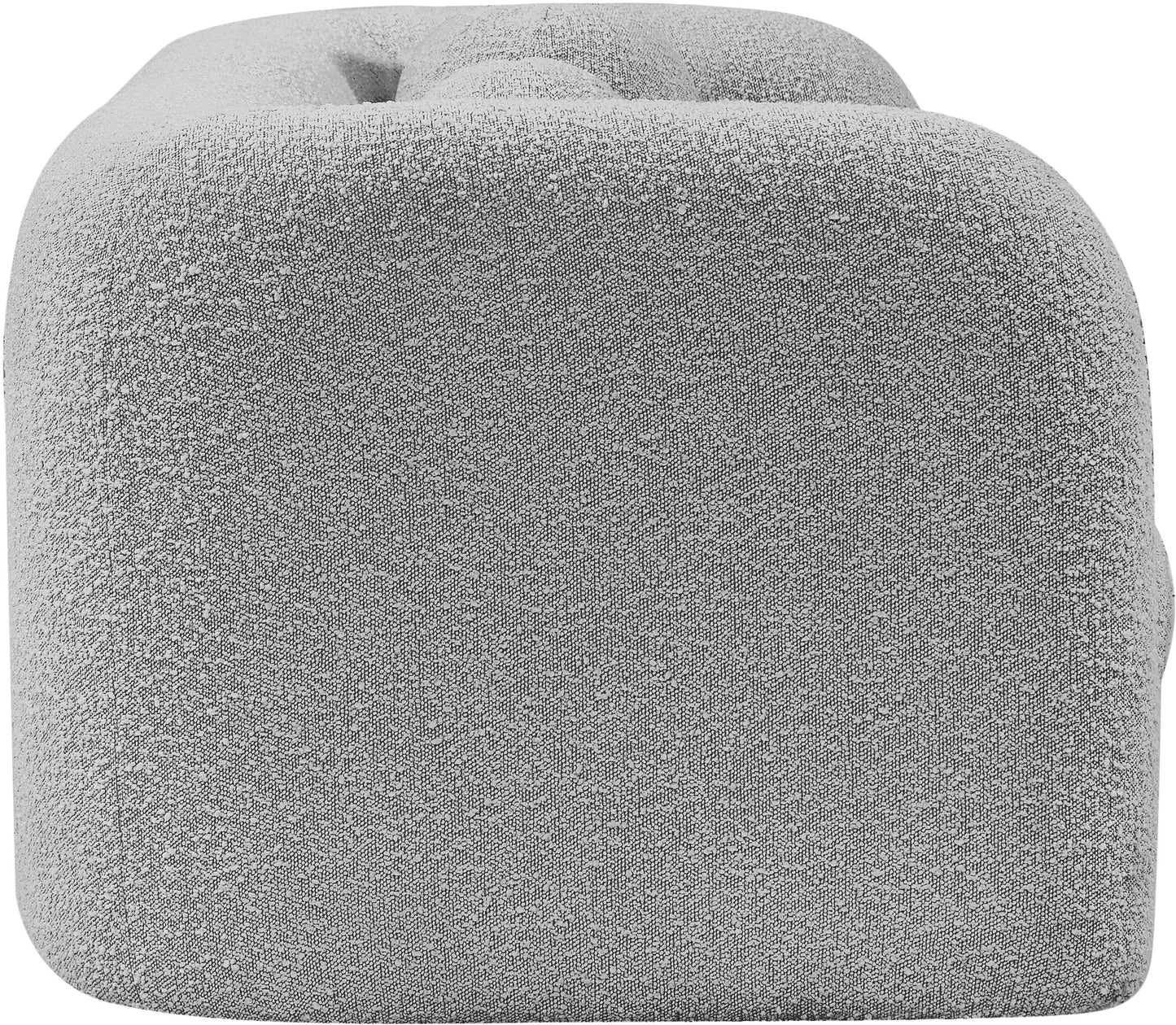 milo grey boucle fabric loveseat l