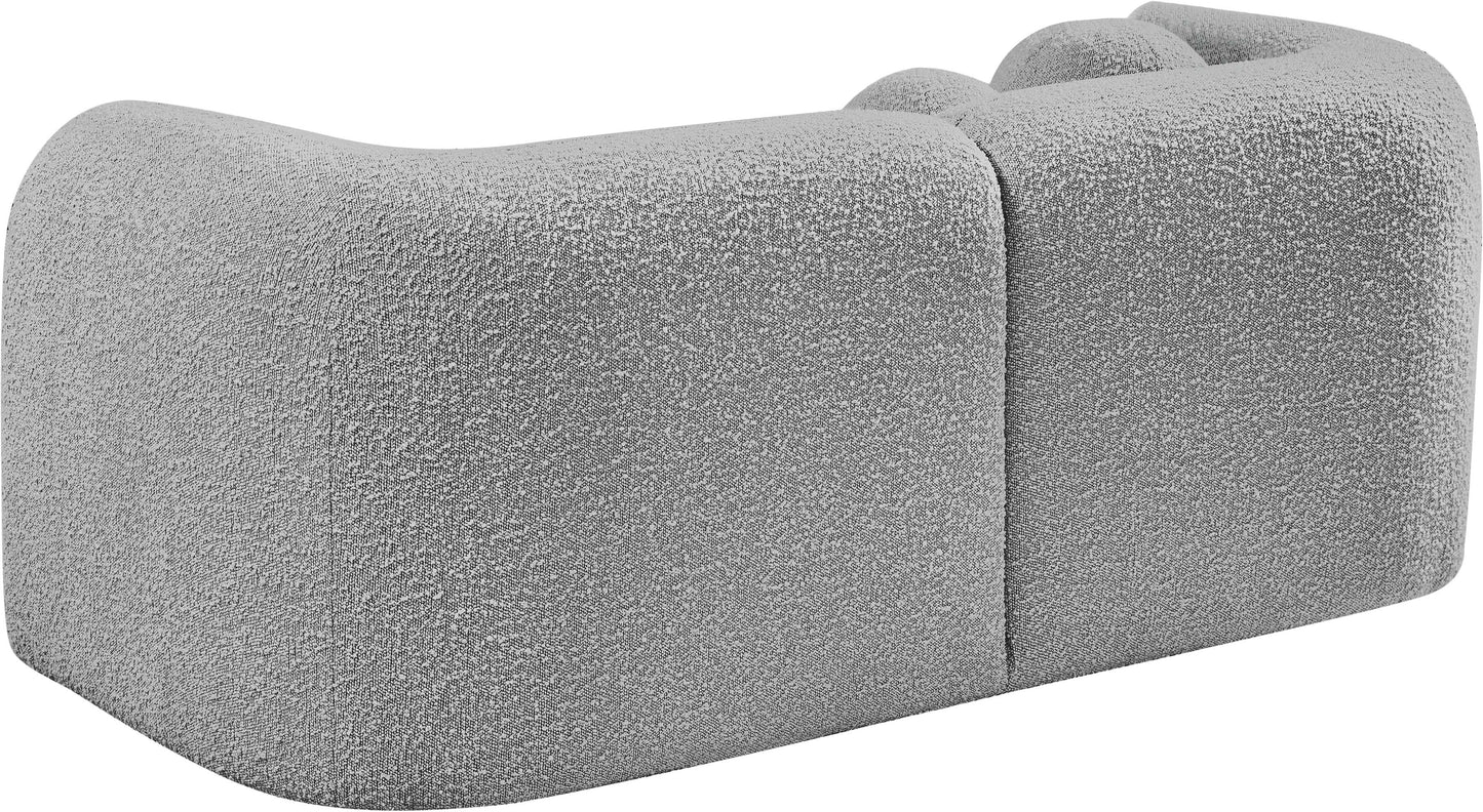 milo grey boucle fabric loveseat l