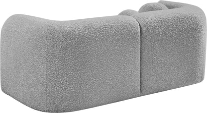 Milo Grey Boucle Fabric Loveseat L