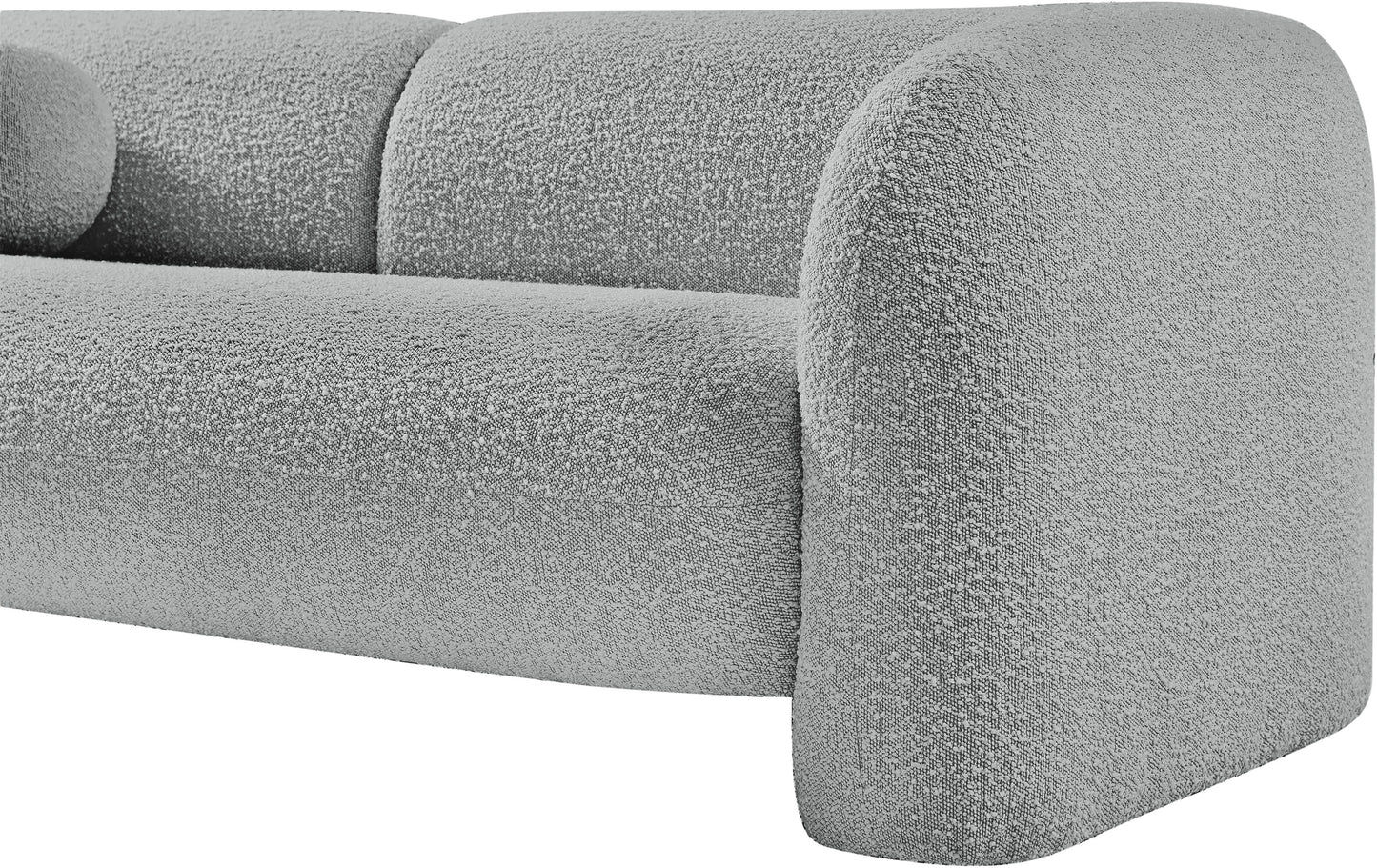 milo grey boucle fabric loveseat l