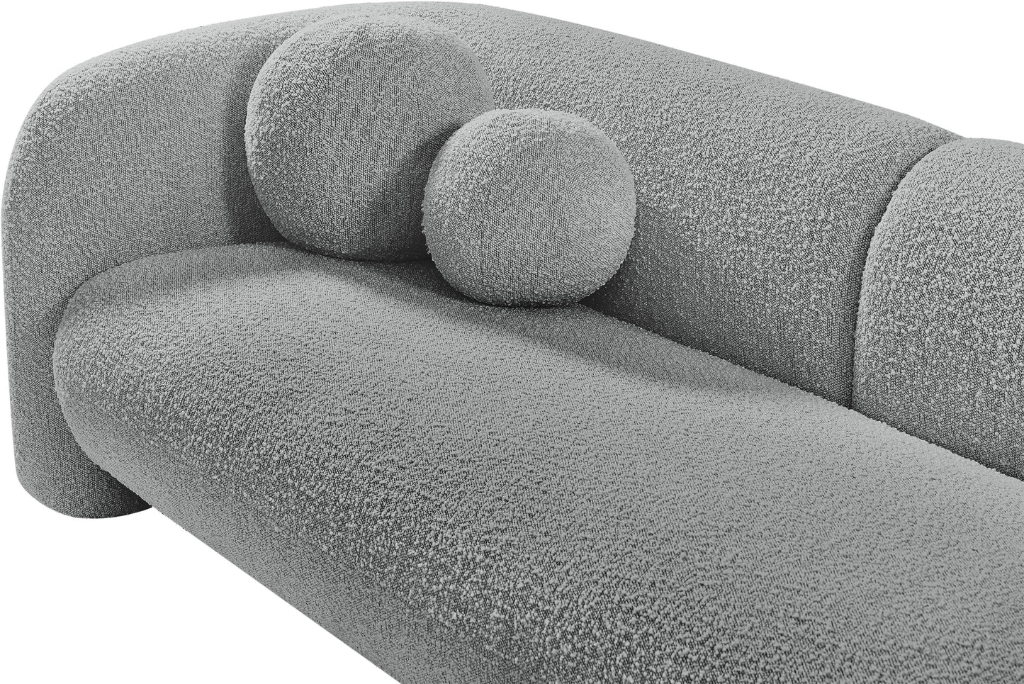 milo grey boucle fabric loveseat l