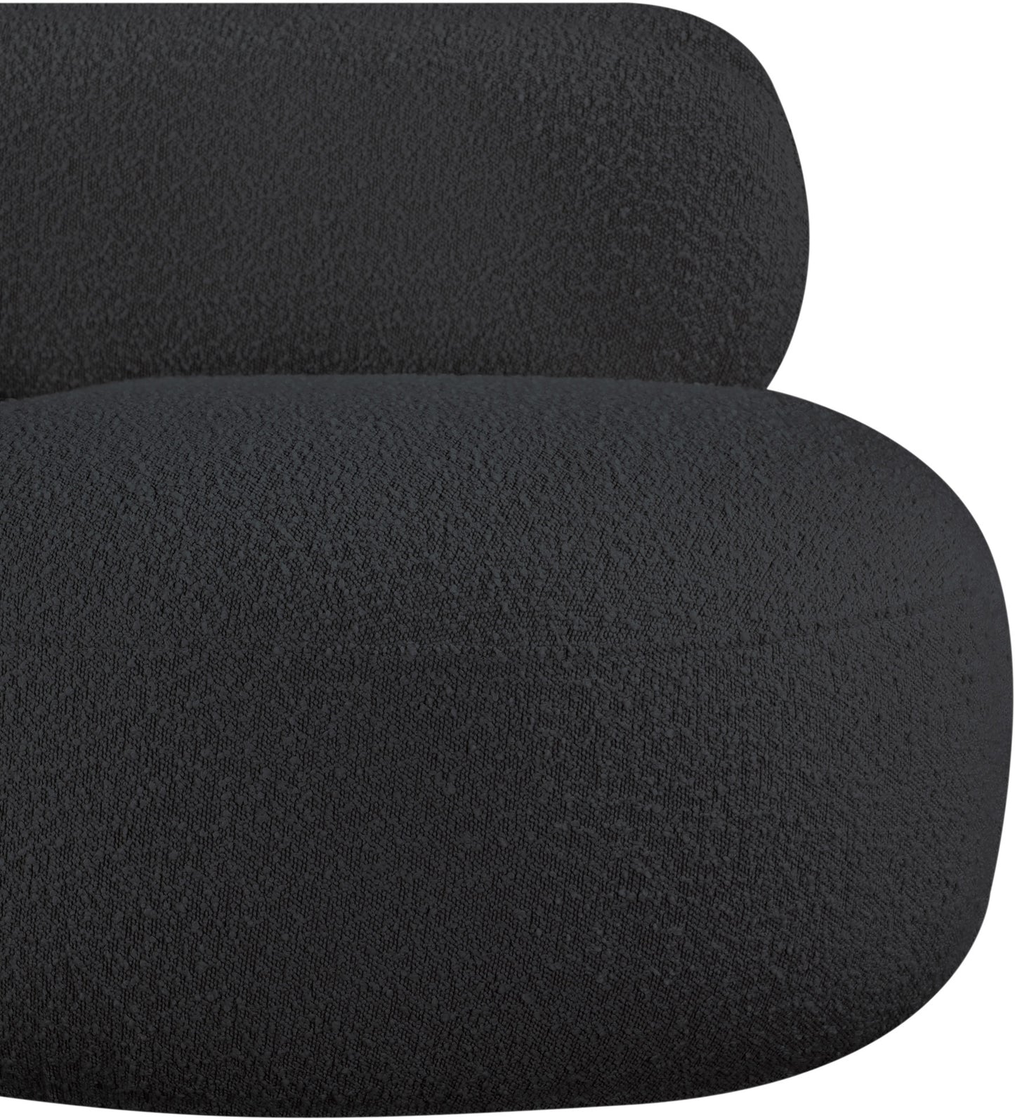 milan black boucle fabric chair c