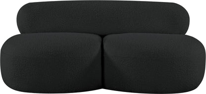 Milan Black Boucle Fabric Loveseat L