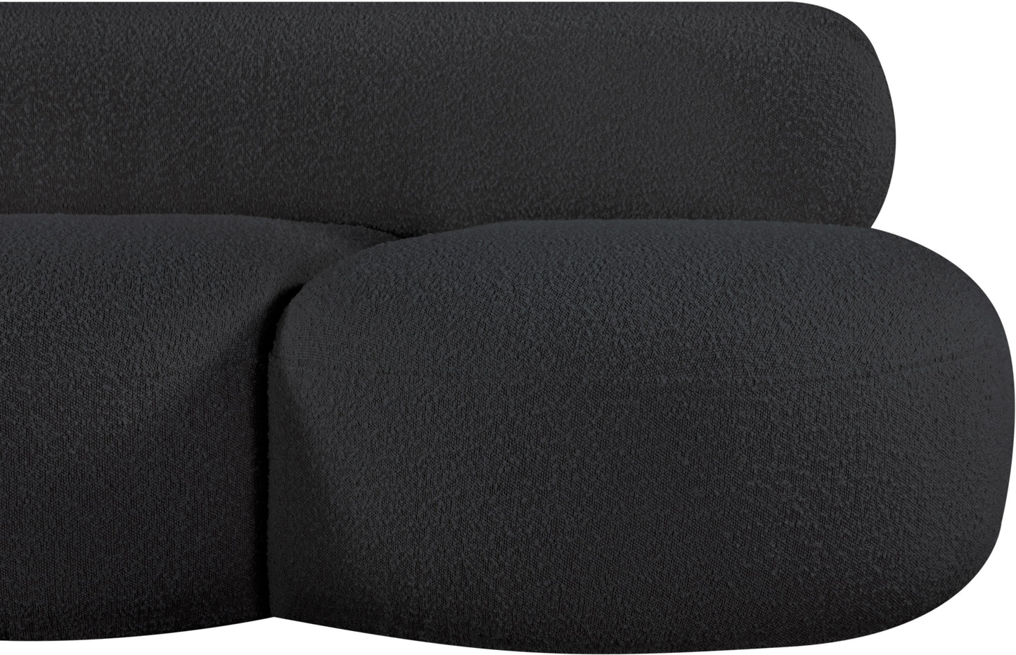 milan black boucle fabric loveseat l