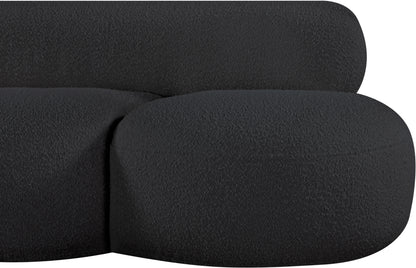 Milan Black Boucle Fabric Loveseat L