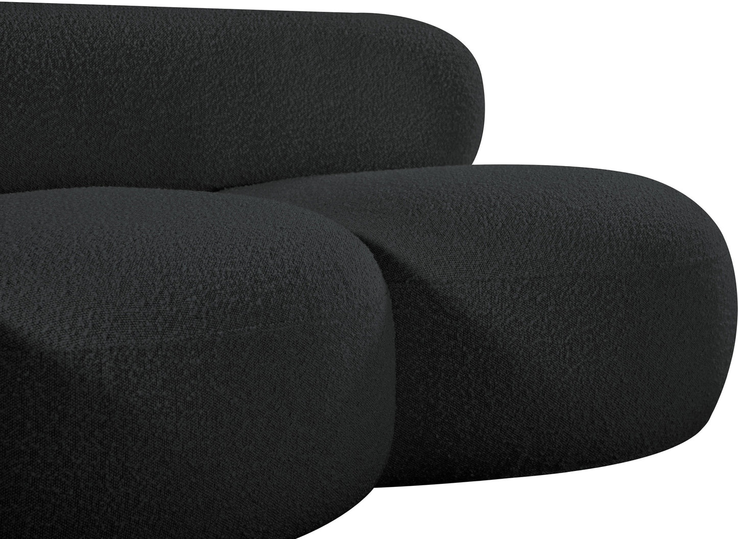 milan black boucle fabric loveseat l