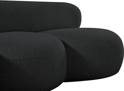 Milan Black Boucle Fabric Loveseat L