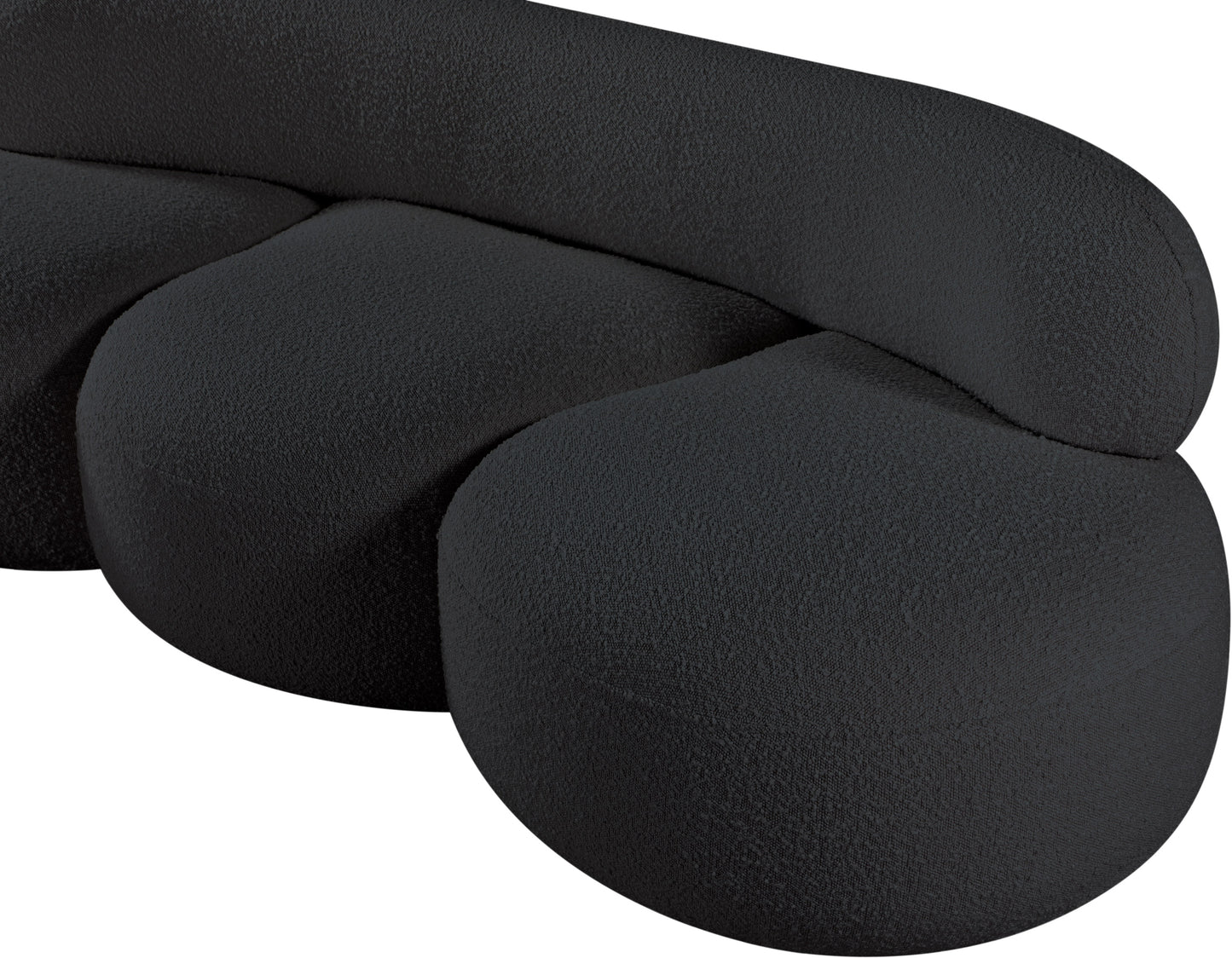 milan black boucle fabric sofa s