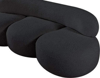 Milan Black Boucle Fabric Sofa S