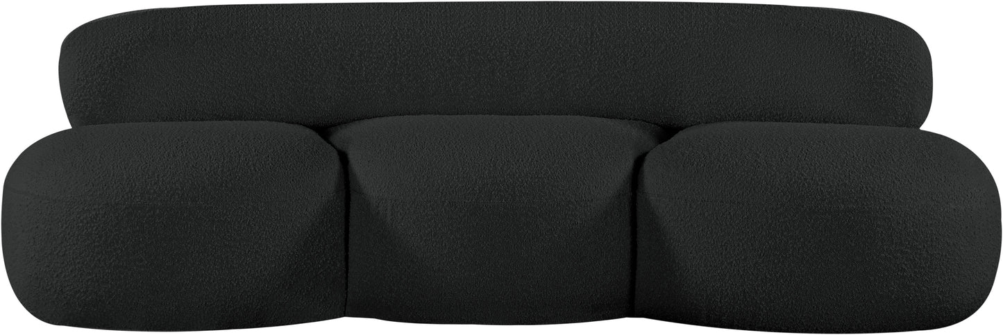 milan black boucle fabric sofa s