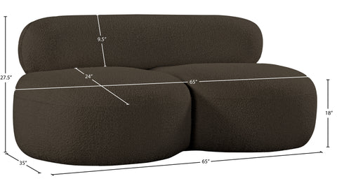 Faye 65" Boucle Fabric Upholstered Loveseat, 1 Piece