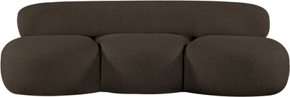 Milan Brown Boucle Fabric Loveseat L