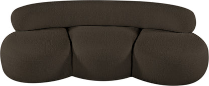 Milan Brown Boucle Fabric Loveseat L