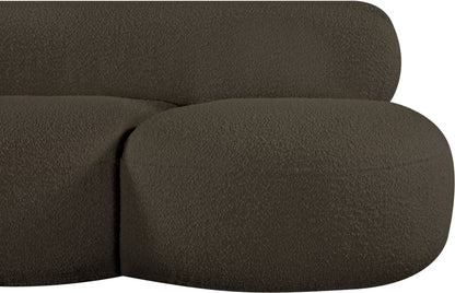 Milan Brown Boucle Fabric Loveseat L