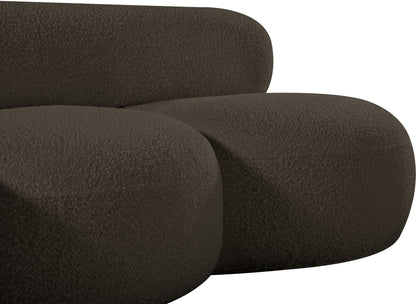 Milan Brown Boucle Fabric Loveseat L