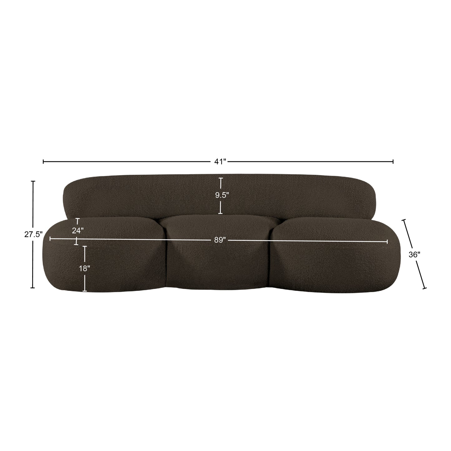 milan brown boucle fabric sofa s