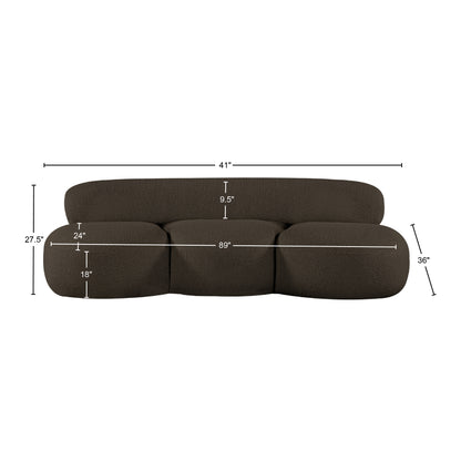 Milan Brown Boucle Fabric Sofa S