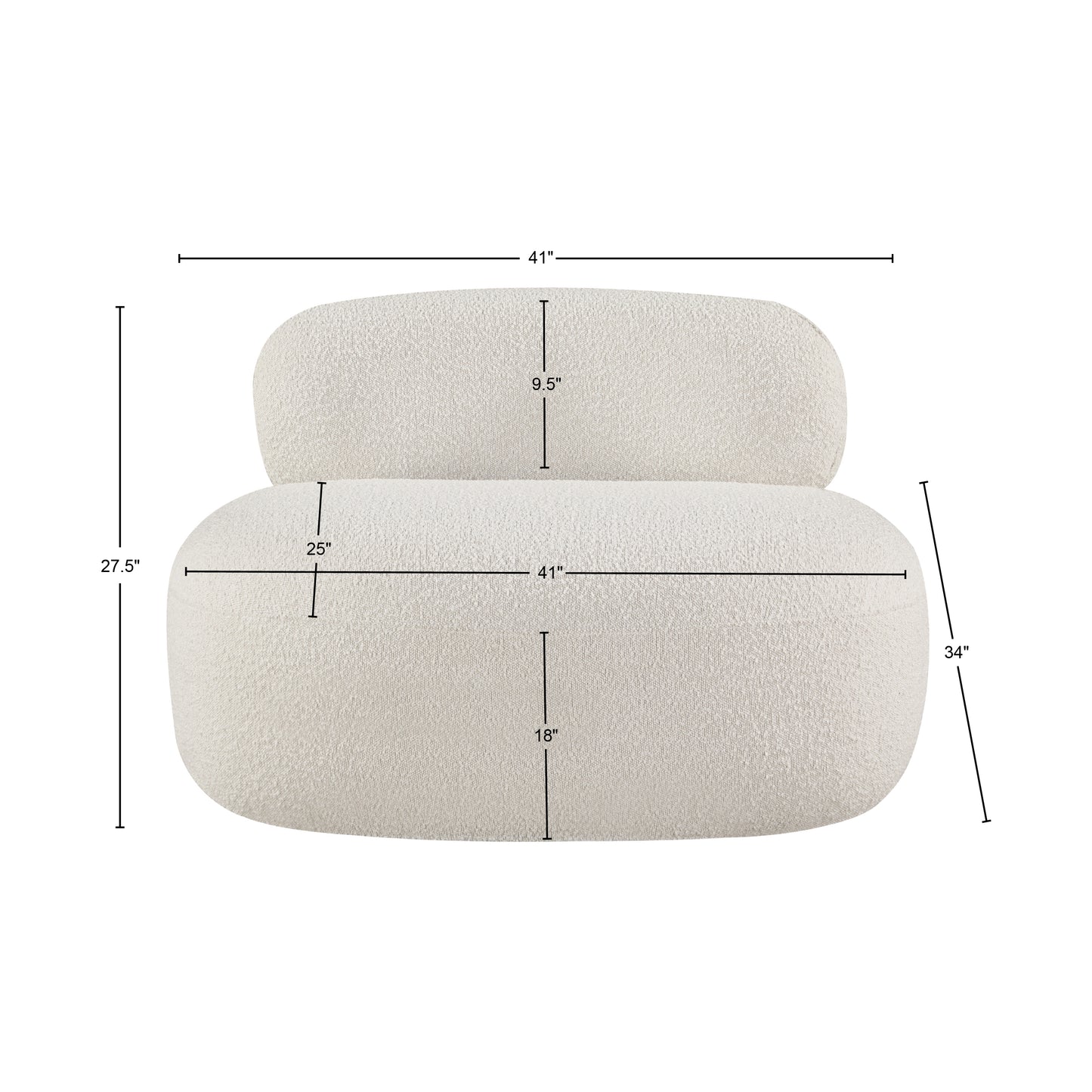 milan cream boucle fabric chair c