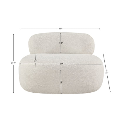 Milan Cream Boucle Fabric Chair C