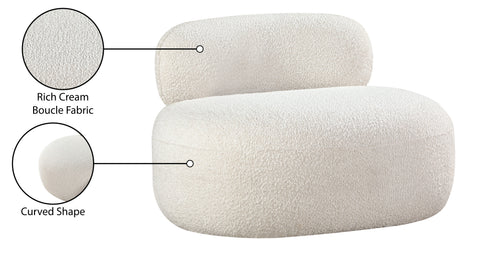 Milan Cream Boucle Fabric Chair C