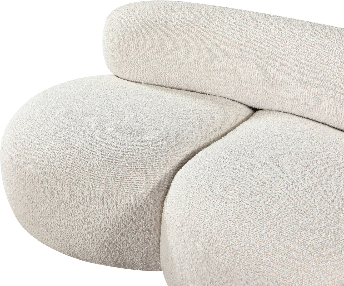 milan cream boucle fabric loveseat l