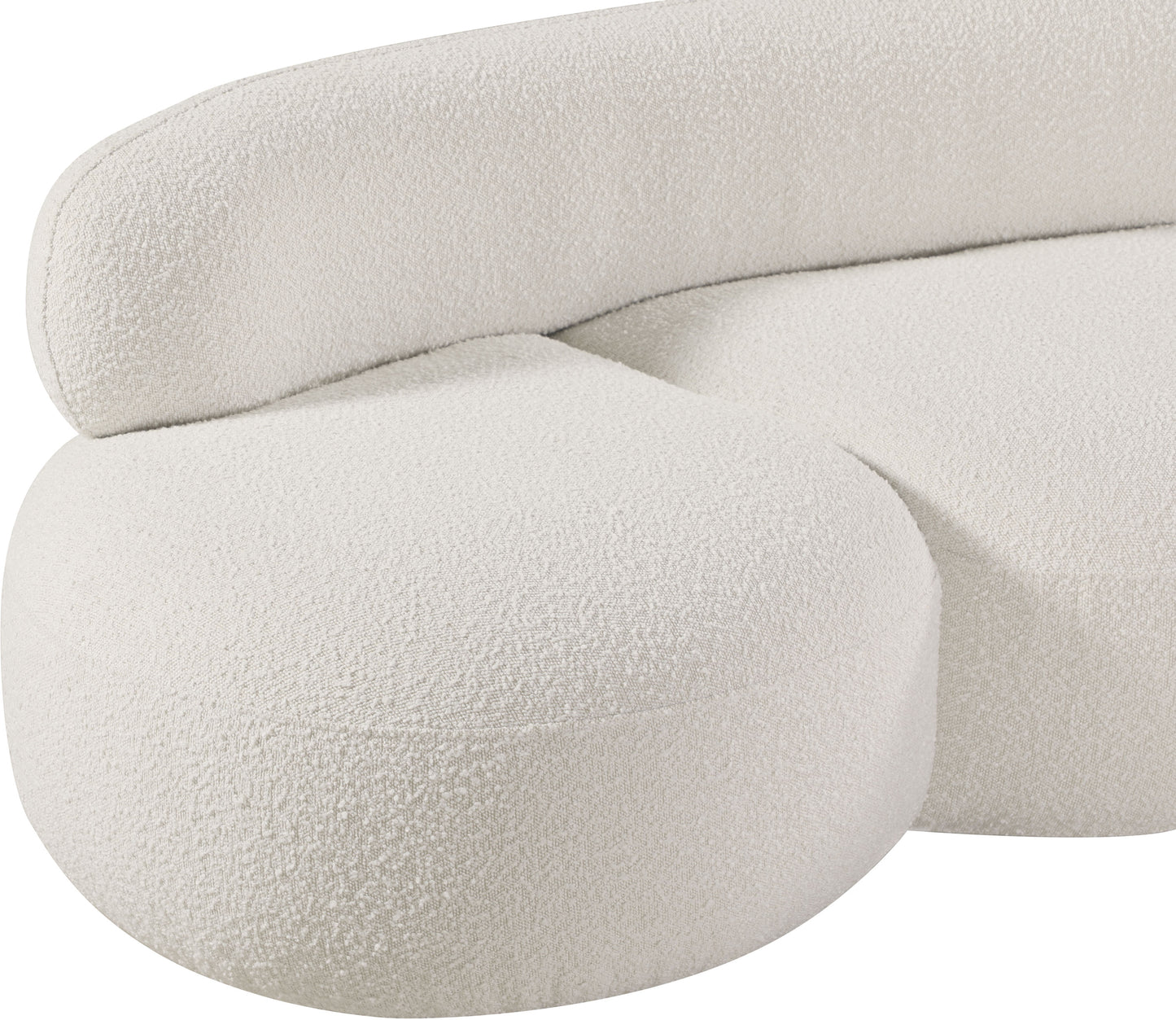 milan cream boucle fabric loveseat l