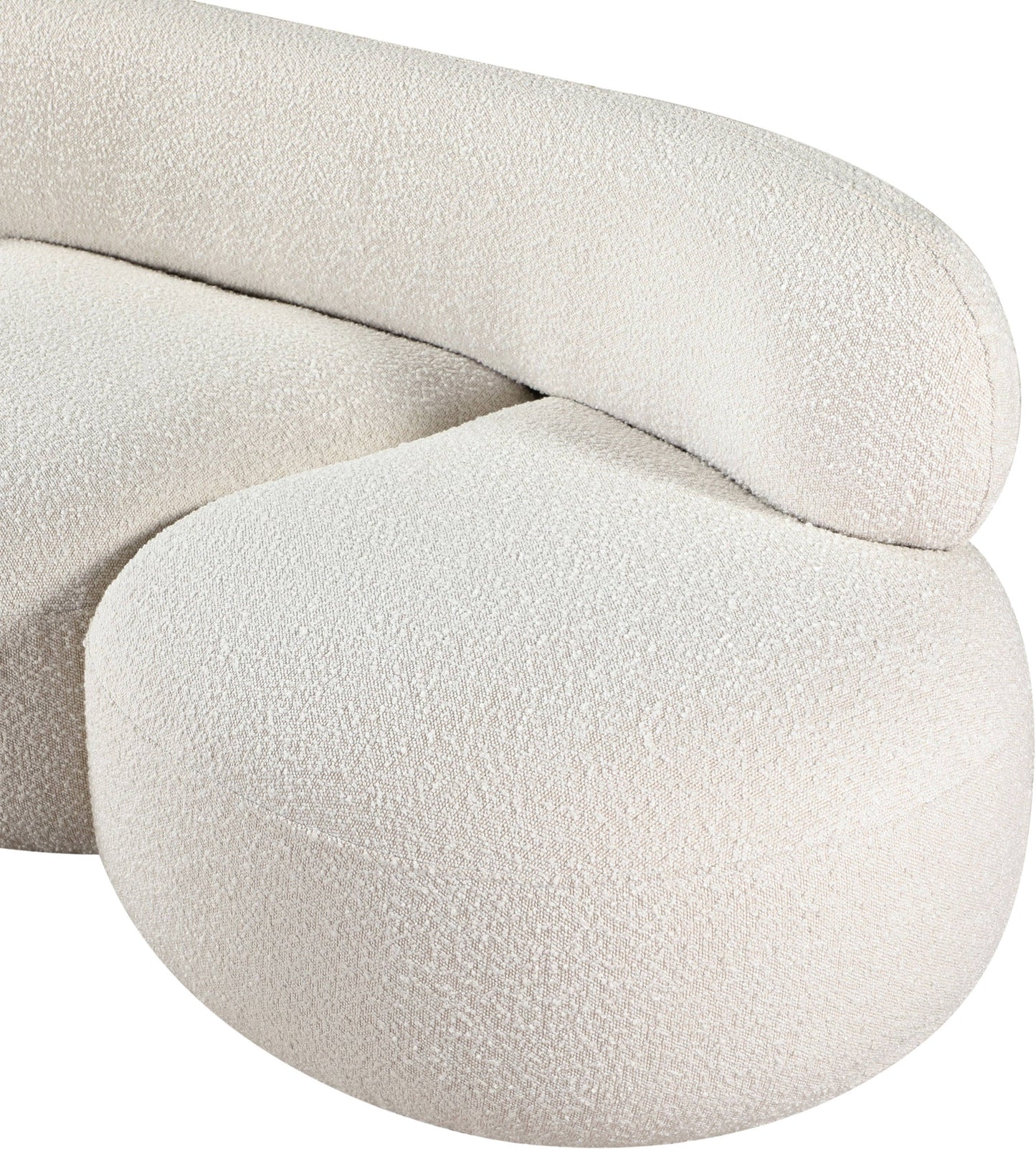 milan cream boucle fabric loveseat l