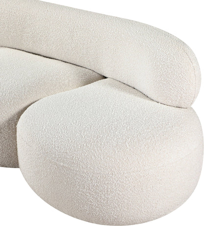 Milan Cream Boucle Fabric Loveseat L