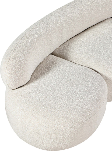 Milan Cream Boucle Fabric Loveseat L